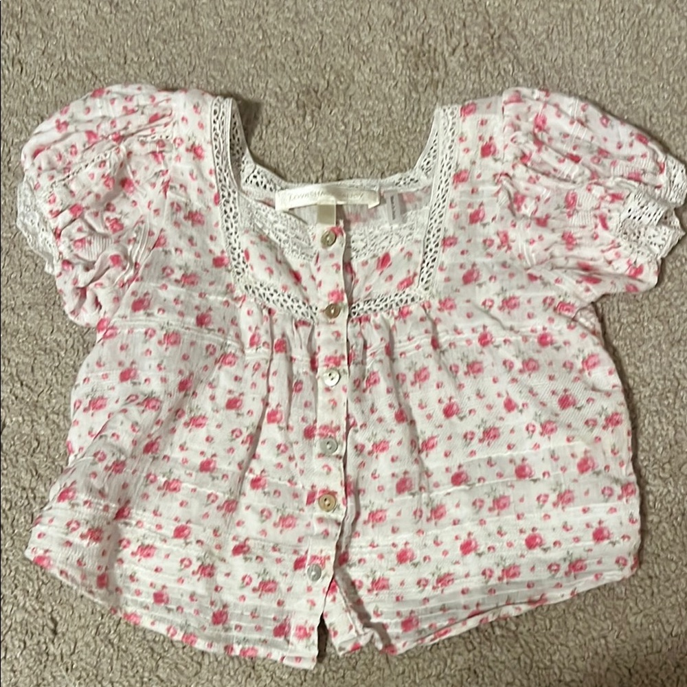 Like new! LoveShackFancy Floral Pink Kids Top
